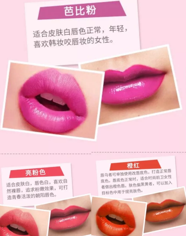 漂唇常用的5种颜色配色